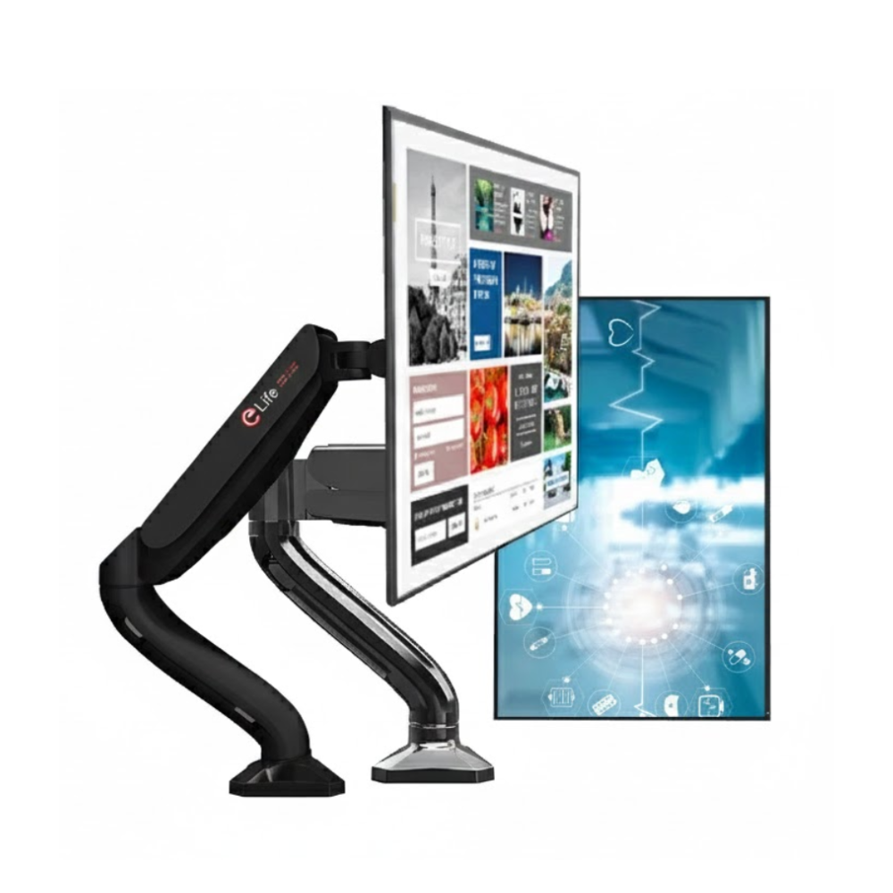 แขนจับจอมอนิเตอร์ 1 แขน ELIFE CS95 หมุนได้360° สีดำ_8